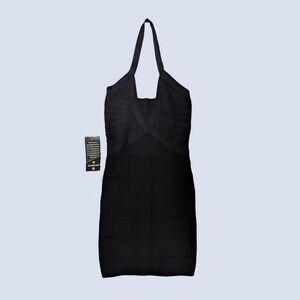 Size S bebe halter top wrapped bodycon dress NWT